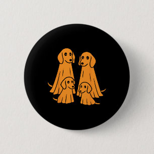 Dackel Halloween Ghost Family Funny Dog Lover Button