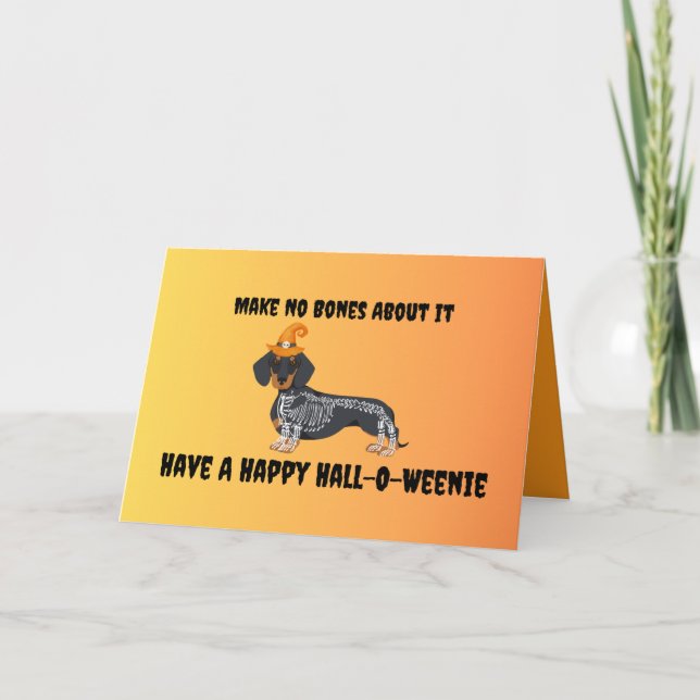 Dackel Halloween Grußkarte Karte (Vorderseite)