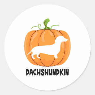 Dackel Halloween Hund Runder Aufkleber