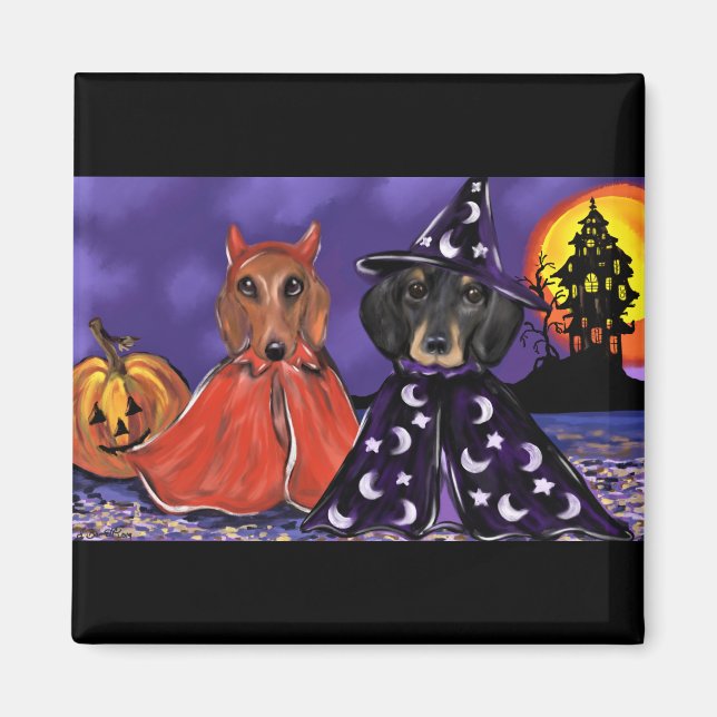 Dackel Halloween Magnet (Vorne)
