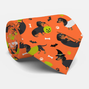 Dackel Halloween Neck Tie Krawatte