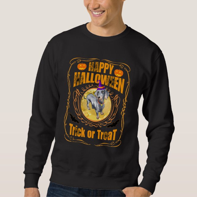 Dackel Halloween perfekt für wen Liebe Hund Sweatshirt (Vorderseite)