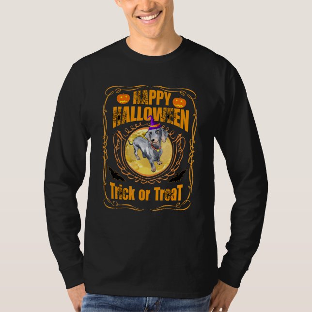 Dackel Halloween perfekt für wen Liebe Hund T-Shirt (Vorderseite)