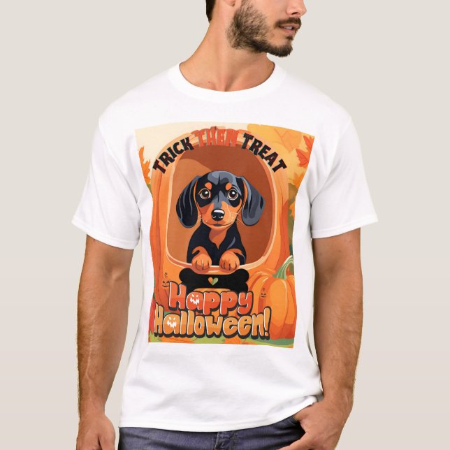 Dackel Halloween Shirt (Vorderseite)