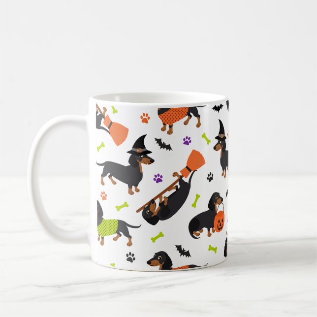 Dackel Halloween Tasse (Links)