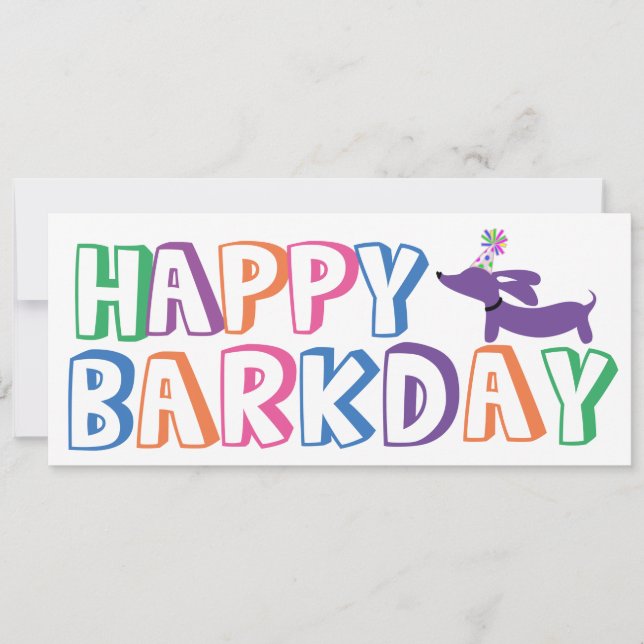 Dackel Happy Birthday Card Long Karte (Vorderseite)