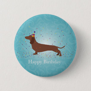 Dackel - Happy Birthday Design Button