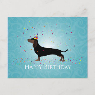 Dackel Happy Birthday Design Postkarte