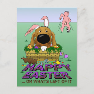Dackel Happy Easter Postkarte