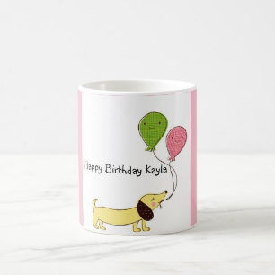 Dackel Happy Geburtstag individuelle Tasse