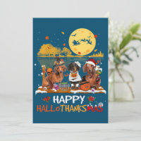 Dackel Happy Hallothanksmas Halloween Thanksgiv