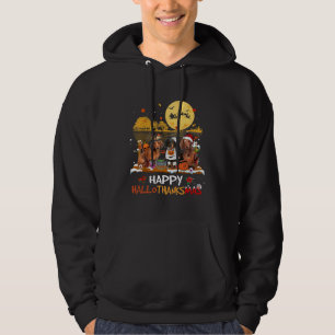 Dackel Happy Hallothanksmas Halloween Thanksgiv Hoodie