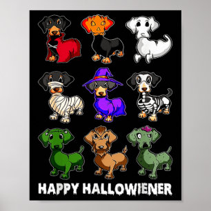 Dackel Happy Halloweiner Fun Halloween Hunde Lov Poster