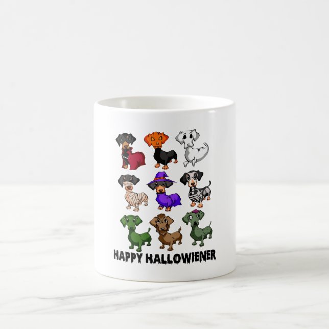 Dackel Happy Halloweiner Funny Dog Halloween Kaffeetasse (Mittel)