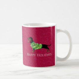Dackel Happy Holidays Design Kaffeetasse