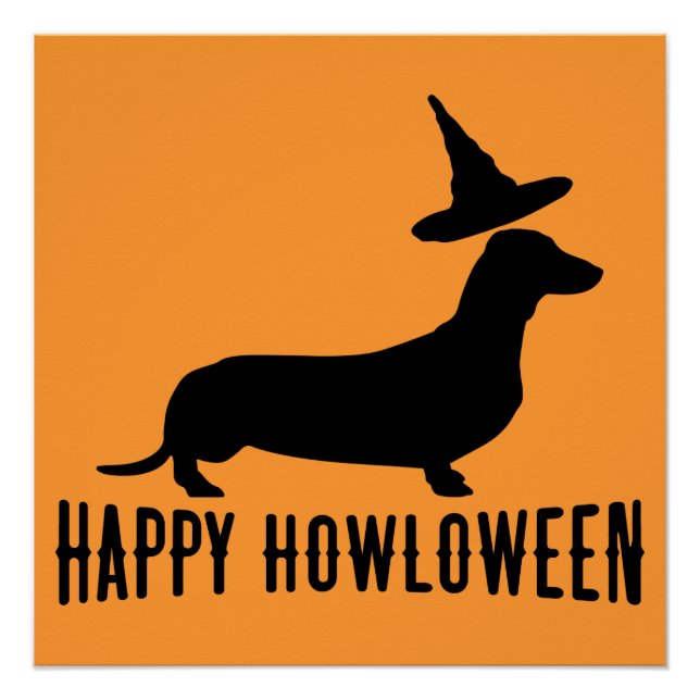 Dackel Happy Howloween Perfect Poster (Vorderseite)