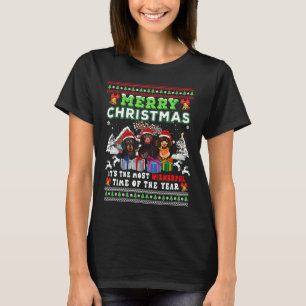 Dackel hässlicher Weihnachtshund am meisten T-Shirt