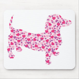 Dackel Hearts Mousepad