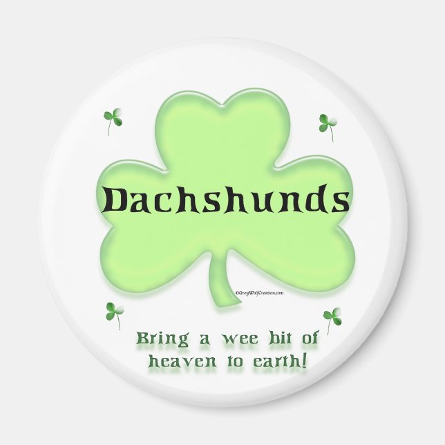 Dackel Heaven; St. Patrick's Day Dackel Magnet (Vorne)