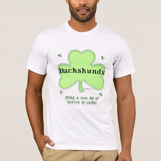 Dackel Heaven; St. Patrick's Day Dackel T-Shirt (Vorderseite)