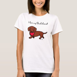 Dackel Herz Valentine Cartoon Tshirt