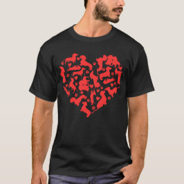 Dackel Herzvalentiner T-Shirt