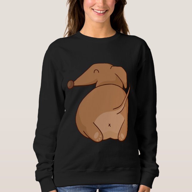 Dackel Hintern Besitzer Haustier Dackel Sweatshirt (Vorderseite)
