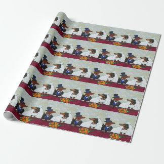 Dackel-Hochzeits-Verpackungs-Papier Geschenkpapier