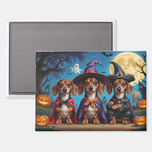 Dackel Hogs Pumpkin Halloween Funny Magnet