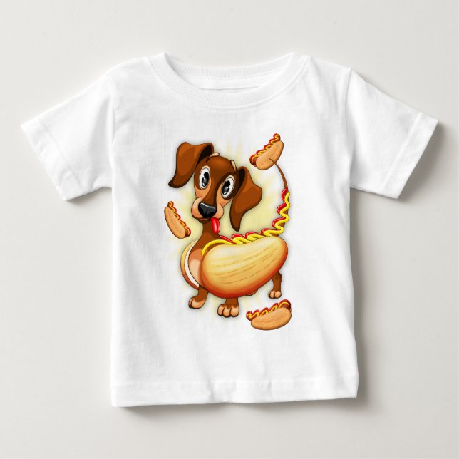 Dackel Hot Dog Baby T-shirt (Vorderseite)