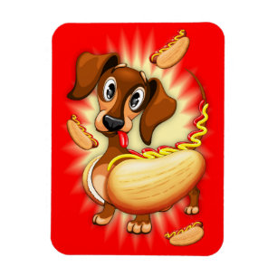 Dackel Hot Dog Magnet