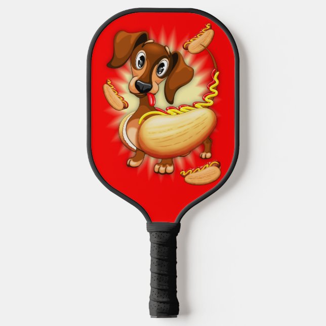 Dackel Hot Dog Pickleball Schläger (Vorderseite)