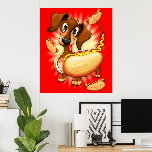 Dackel Hot Dog Poster