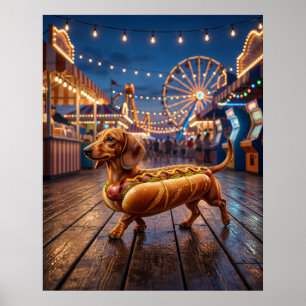 Dackel Hot Dog Poster