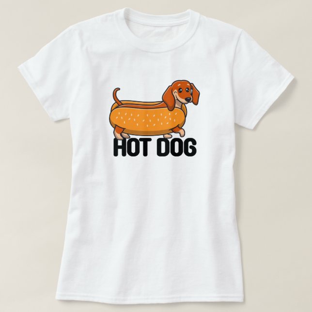 Dackel Hot Dog T - Shirt (Design vorne)