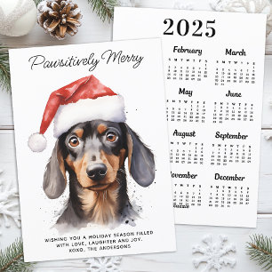 Dackel Hund 2025 Kalender Niedlich Frohe Weihnacht Feiertagskarte