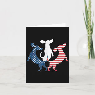 Dackel Hund 4. Juli American Patriotic USA F Karte