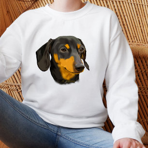 Dackel Hund aus Schwarz und Rost Sweatshirt