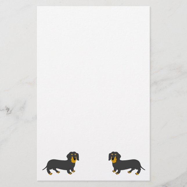 Dackel Hund Briefpapier (Vorderseite)