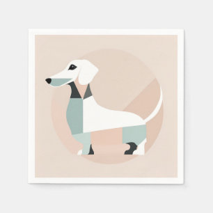 Dackel Hund, der in einem Kreis stehend ist Serviette