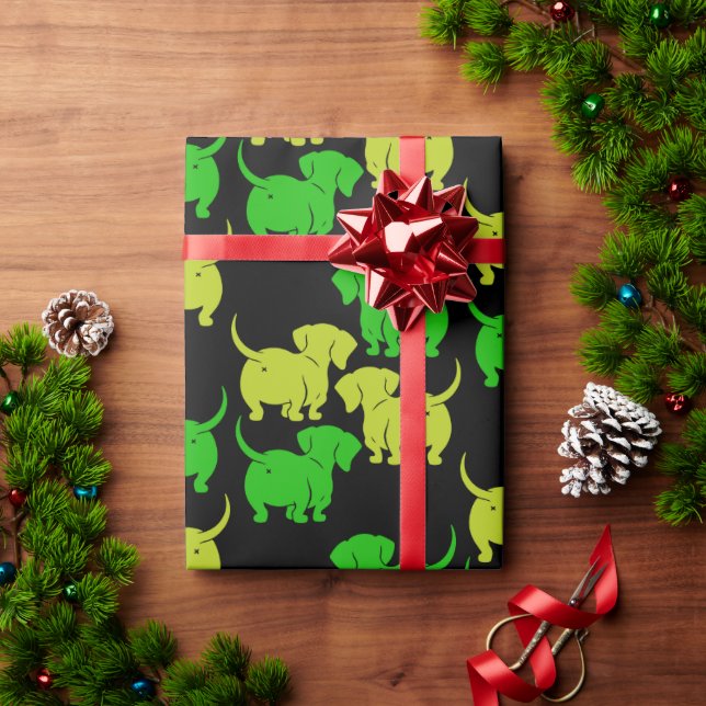 Dackel Hund Geschenkpapier (Feiertagsgeschenk)