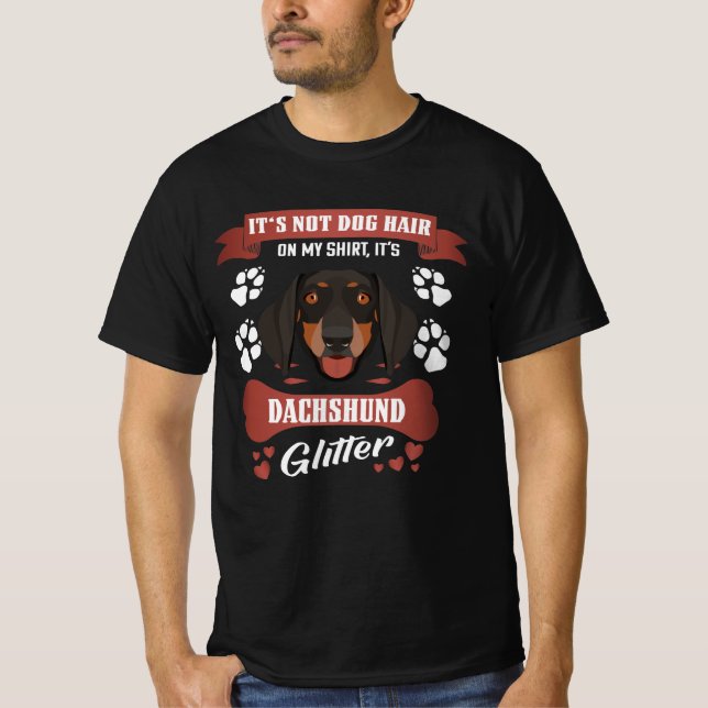 Dackel Hund Glitzer T-Shirt (Vorderseite)