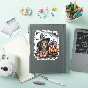 Dackel Hund Halloween Aufkleber
