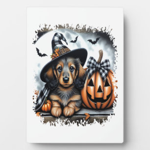 Dackel Hund Halloween Fotoplatte