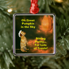 Dackel Hund Halloween Pumpin Eerie Silbernes Ornament