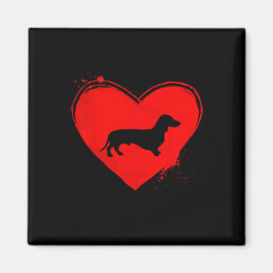 Dackel Hund Herzform Valentine Hunde Liebhaber Magnet