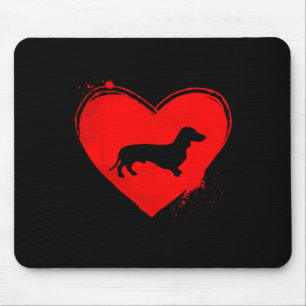 Dackel Hund Herzform Valentine Hunde Liebhaber Mousepad