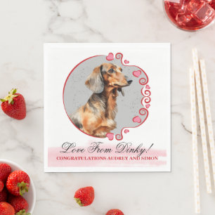 Dackel Hund Hochzeit Napkins mit Hunden Foto Serviette