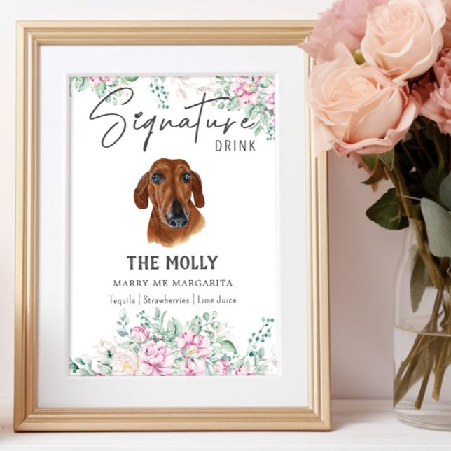 Dackel Hund Hochzeitsignatur Trinkzeichen Poster (Von Creator hochgeladen)