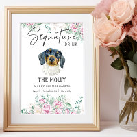 Dackel Hund Hochzeitsignatur Trinkzeichen